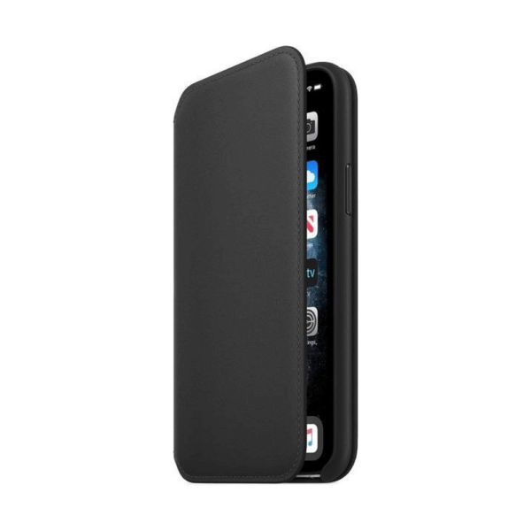 Apple iPhone 11 Pro Leren Folio Hoesje Zwart - Afbeelding 4